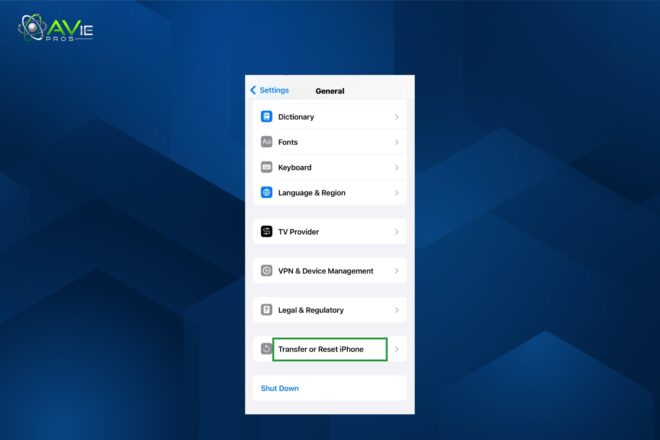 Reset iPhone to free up storage space