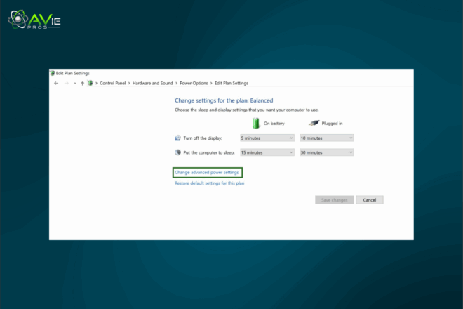 Adjust advanced setting
