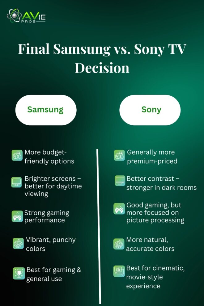 Samsung vs Sony TV Comparison